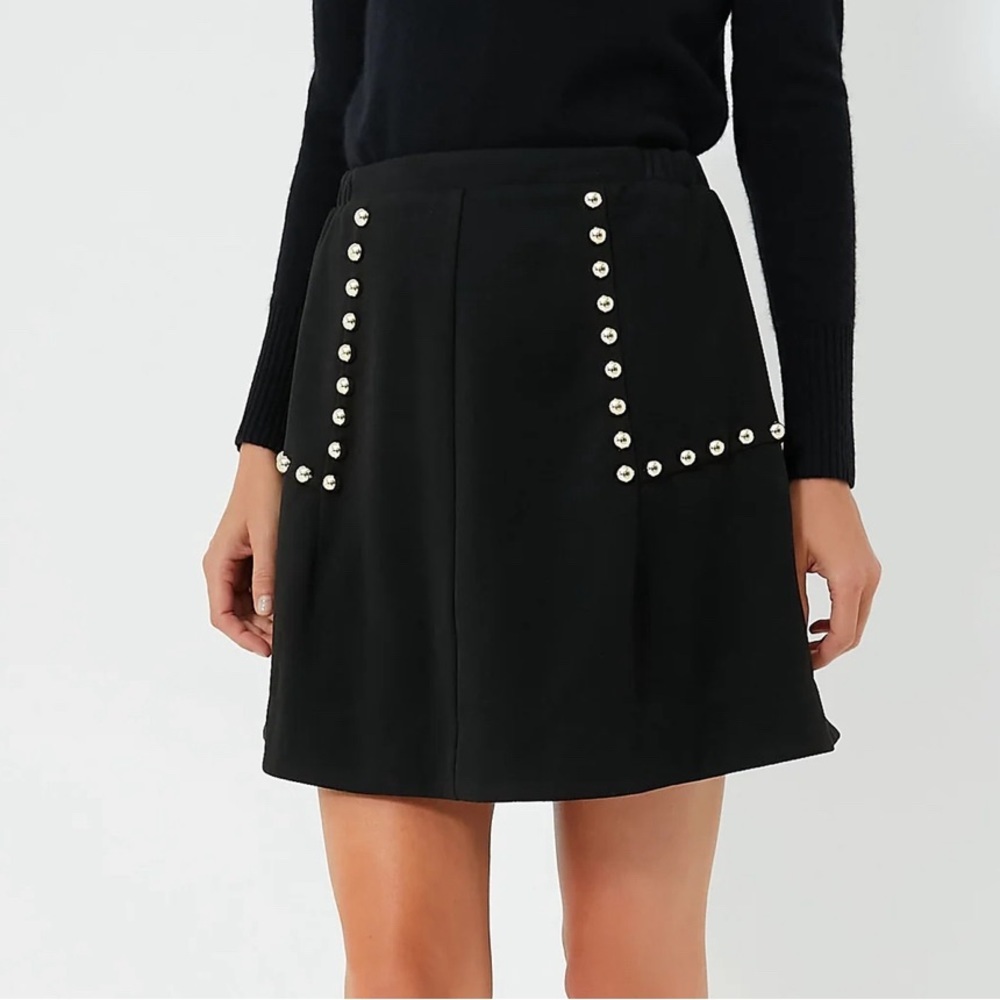 Tuckernuck Gold stud mod a-line mini skirt Ladies size xs Black